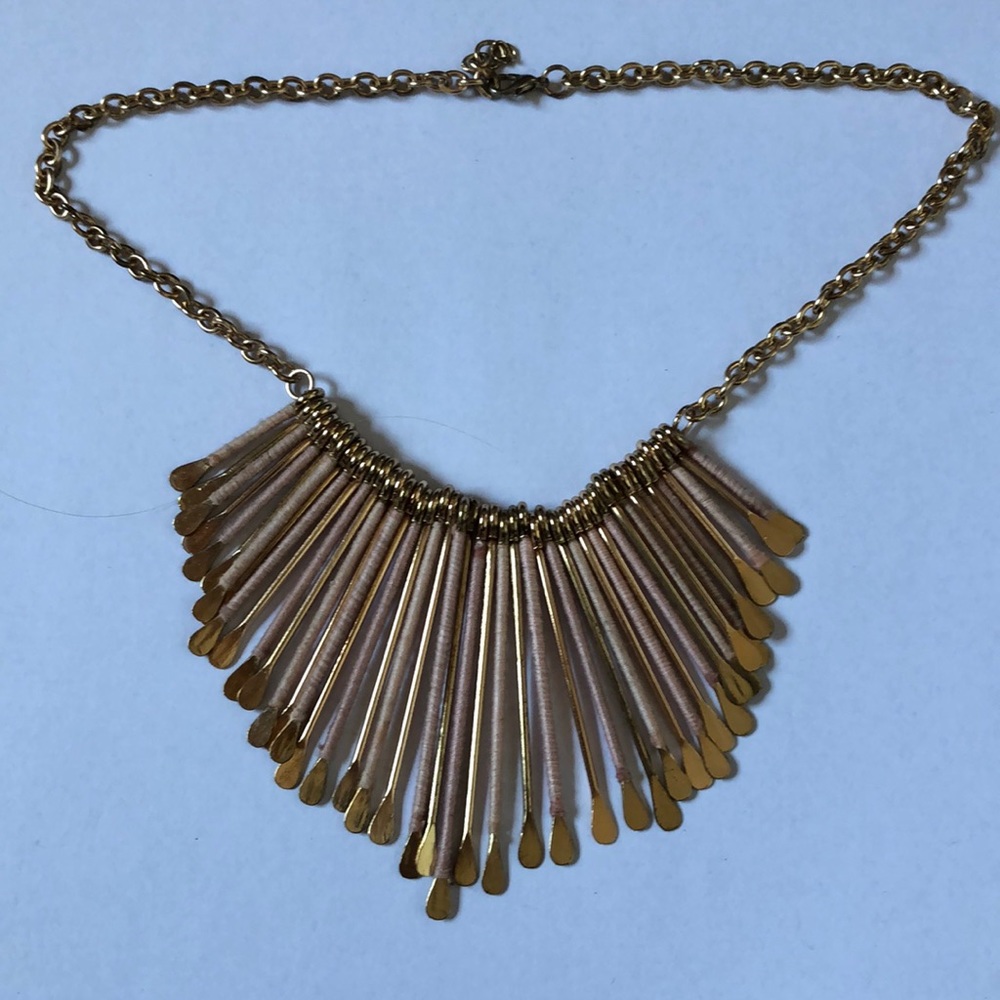 Francesca’s Gold and Pink Statement Necklace